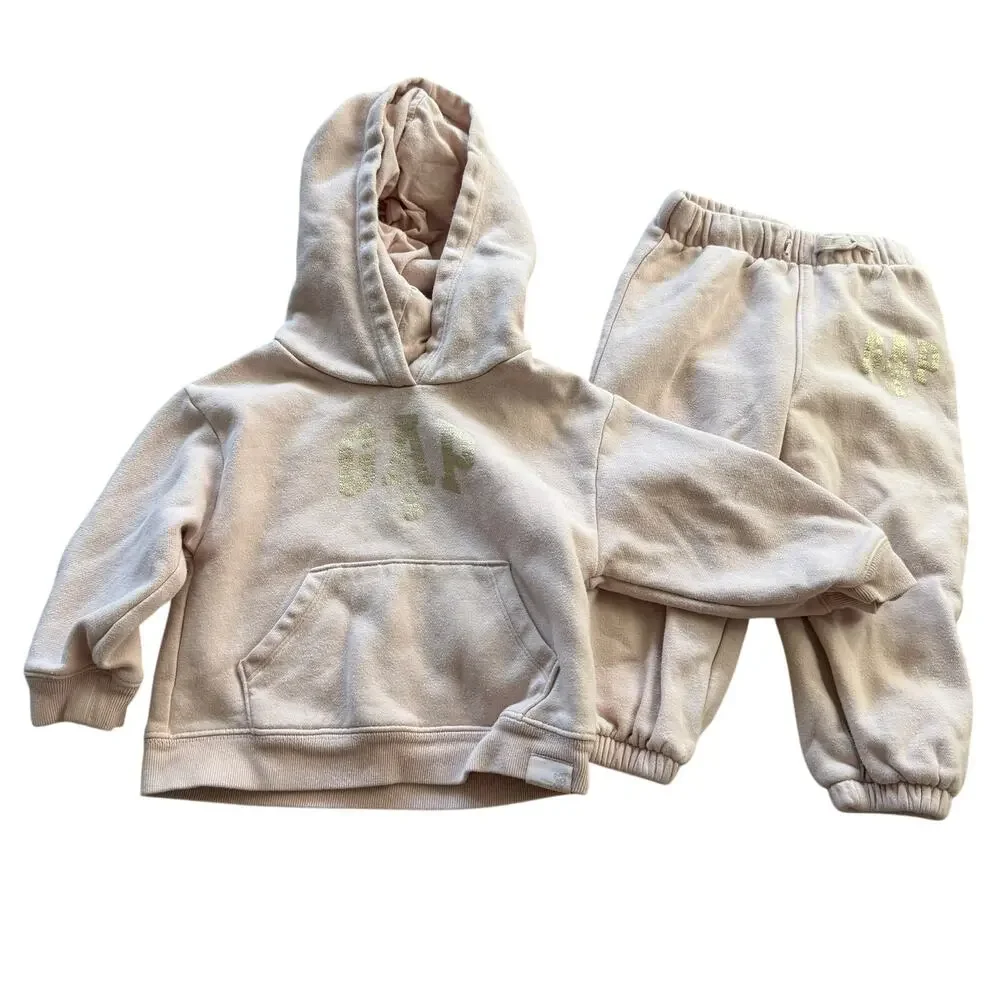 Baby Gap Jogger Set Disney Hoodie and Sweatpants Pink Girls 2T